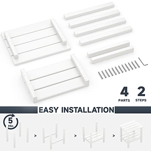 Kingyes Double Side Table, Adirondack End Table- White #TOP4