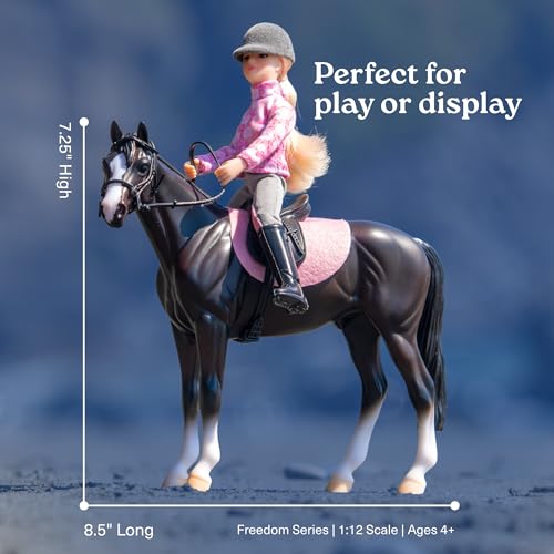 Breyer Freedom Series English Horse and Rider Figurine - Premium 1:12 Scale Collectible Horse Toy - Educational Equestrian Gift for Girls and Collectors - Model #61156 - Thumbnail 5