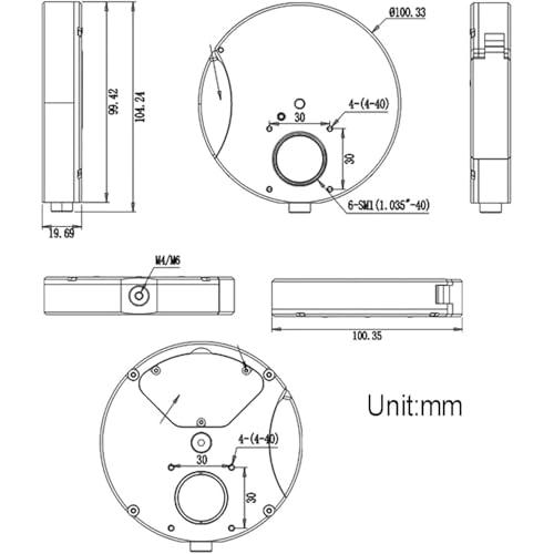 Rueda de filtros para telescopio astronómico de 6 posiciones con rosca interna SM1 7