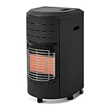 FAVEX - Chauffage d'appoint gaz Calgary - Intérieur - Brûleur céramique Infrarouge - 3 Puissances de Chauffe - Jusqu'à 40 m², Acier, Noir