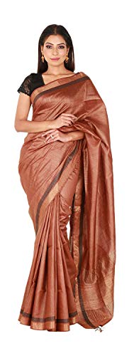 Nilima Silk Handloom Eri Silk Sarees (Brown, Rich look, 0030)