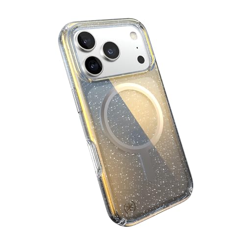 Image of Speck Presidio LUX for iPhone 17 Pro Case, MagSafe-Compatible, Slim Protective Case, Hyper Mirror Glitter /Silver Metallic