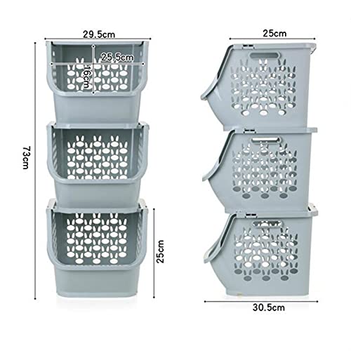 Cesta de almacenamiento de cocina apilable y rack de organización para el hogar en color D 7