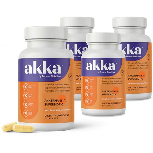 AKKA Premium Liver Cleanse Detox & Repair Superbiotic - 4pack: Detox, Regeneration, & Restoration Liver Support Supplement with Bioavailable Pasteurized Akkermansia - Vitality - Metabolism - Immunity