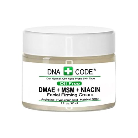 DNA CODE Skin Care OIL FREE-DMAE+MSM+NIACIN Firming Cream, 100% Pure Hyaluronic Acid, Argireline, Matrixyl 3000 Cover