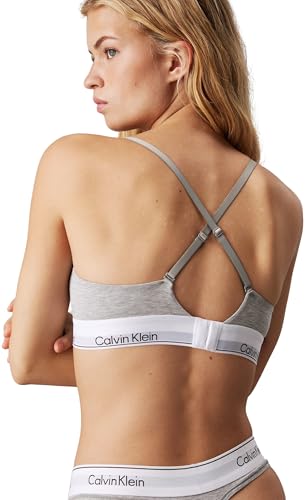 Calvin Klein Soutien-Gorge Brassière Femme Triangle Rembourrage Amovible, Gris (Grey Heather), S