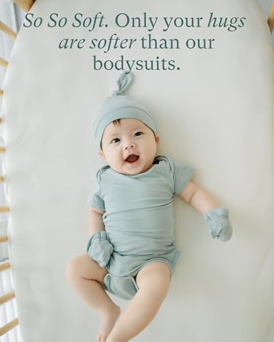 Supersoft Short Sleeve Baby Bodysuits, Premium Bamboo Rayon Bodysuit Unisex Boy Girl3