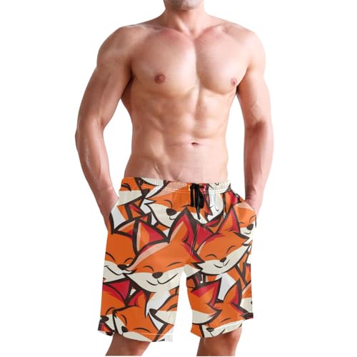 Men’s Swim Trunks Smile Fox Beach Board Shorts Swimming Short Pants Running Sports Surffing Shorts4