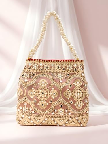 Image of Adiva Potli Handbags For Women | Potli Bags For Ladies For Wedding | Potli Bags For Women | Wedding Bags For Woman | Batwa Potlis Hand Bag | Designer Potli Bag For Ladies For Marriage