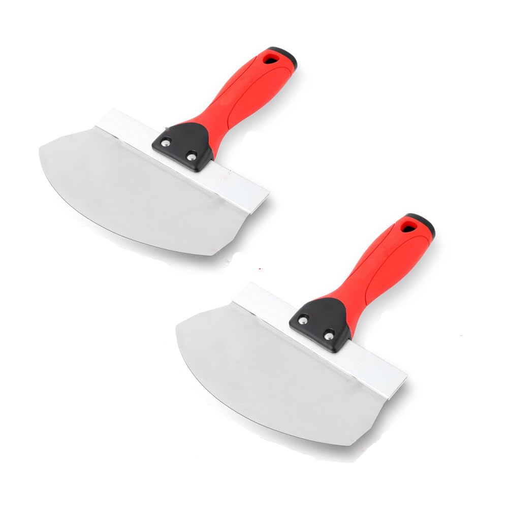 DEWEPRO Gipserspachtel 100 Mm – Spatule À Enduire Professionnelle En Acier Inoxydable Avec Lame 1,2 Mm Et Manche 2K Ergonomique – Spatule De Stucateur