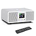 Produktbild LEMEGA M3i 20 Watt Stereo Internetradio (DAB+/UKW-RDS,Digitalradio mit Bluetooth,Spotify Connect,WLAN,LAN,Subwoofer,Fernbedienung und App,USB,AUX,Radiowecker mit Dual-Alarm,Farbdisplay) - Weiß