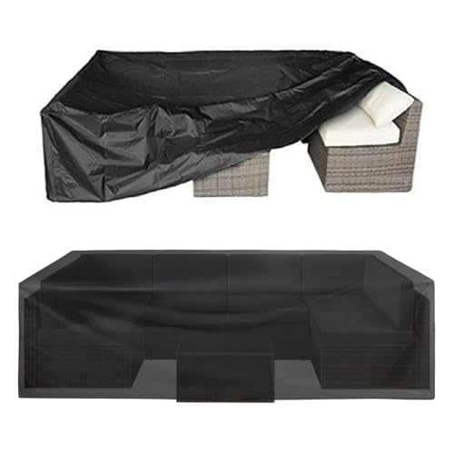 Housse de protection en tissu Oxford 420D noire pour table et chaises de terrasse
