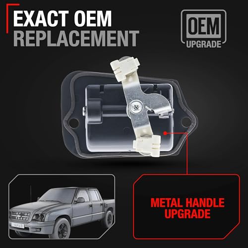 Image of T1A Extended Cab Door Handle, Upgraded Metal, Rear Driver Door Handle - Compatible with 1996-2000 Chevrolet S10, 01-03 S10; 96-00 GMC Sonoma, 01-03 Sonoma - OEM 15760310-M, 19211052, 74300