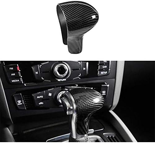 AUTO-P Suitable for Audi Shift knob Cover Shell Interior Modification (ABS Carbon Fiber Plaid) (B)