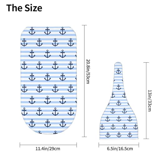 Image of Lcokin Striped Anchor Baby Stuff Swaddle Blanket Hat Set for Boys Girls, Newborn Receiving Blanket Outfit Infant Shower Gift