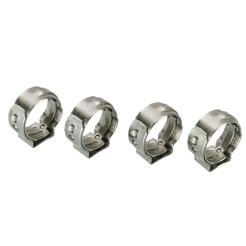 80pcs Stainless Steel Ear Stepless Clamps Worm Drive Fuel Water Hose Pipe Clamps Clips Cinch Clamps Rings Crimping Tool Kit