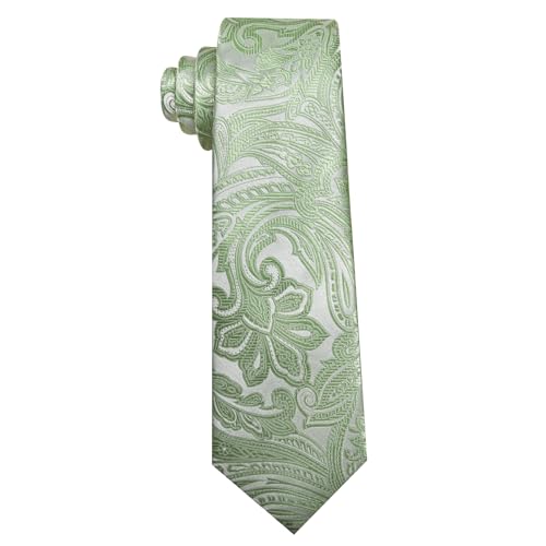 Image of Barry.Wang Men Tie Set Paisley Silk Necktie Pocket Square Cufflinks Formal Wedding Business Party