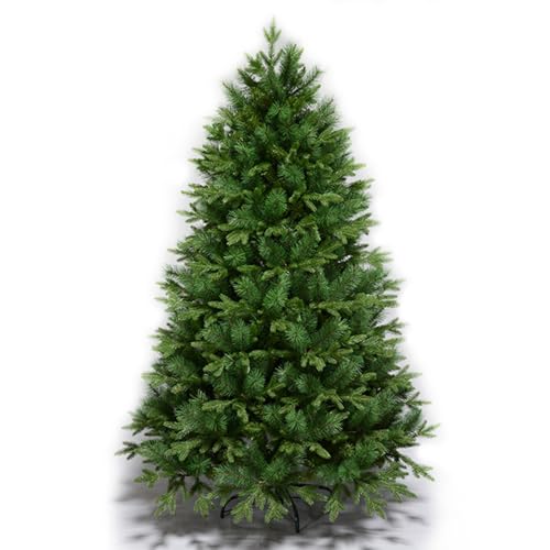 Árbol de Navidad artificial de 6 pies con soporte de metal y ramas con bisagras WQHPLMD