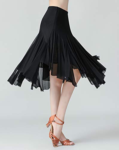Z&X Women'S Ballroom Dancing 360 Degree Long Swing Latin Salsa Rumba Flamenco Dance Skirts For Practice thumb #1