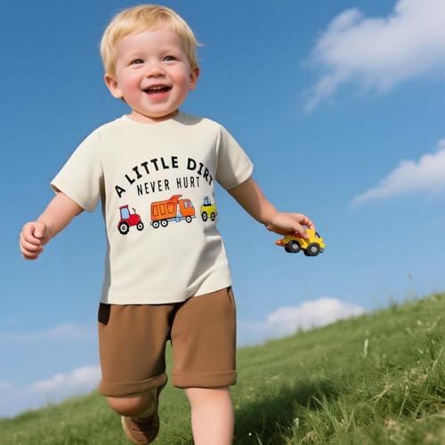Toddler Baby Boy Clothes Summer Outfit Letter Print Short Sleeve T-Shirt Tops Solid Shorts Set 0-3T3