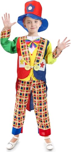 Epokus Deguisement Clown Enfant,Clown Costume Enfants,Déguisement Cirque de Carnaval Cosplay,pour 9-10 Anni Unisex