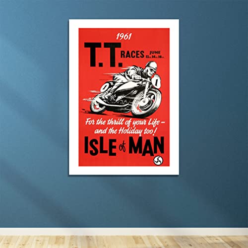 Póster TT Isla de Man Spiffing Prints gigante enmarcado acabado semibrillante 4
