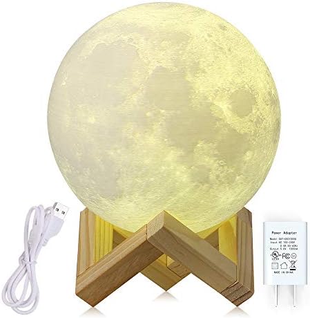 CPLA Moon Lamps Led Baby Night Light 3D Printing Dimmable 16 Colors with Remote and Slap Control, Rechargeable Lunar Night Light for Creative Gift 5.9 inch 16 Colors