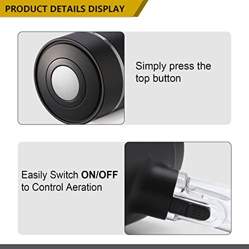 New Upgrade Wine Pourer, Electric Wine Aerator Pourer, One Touch Wine Decanter, Smart Wine Aerator And Dispenser With Usb Rechargeable For Travel, Home And Bar(Premium Black) #TOP2