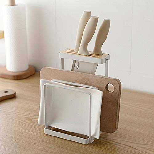 Acquire Kitchen Small Fresh Vertical Knife Holder Knife Holder Rack Multifunctional Kitchen Knife Pot Lid Cutting Board Knife Storage Rack #TOP3