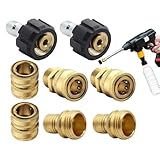 Hochdruckreiniger Adapter Set - Schnellkupplung Stabil Aus Messing | Druckreiniger Anschluss Set | Für Fahrzeug Reinigung Bodenflächen Säuberung Und Gewerbliche Gebäudepflege