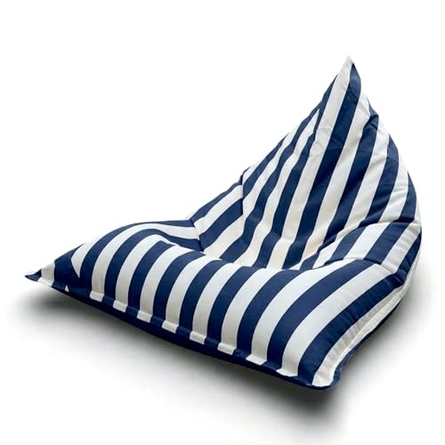 Aiire Puff Exterior Jardín con Relleno Incluido - Tejido Olefina Premium, Desenfundable y Lavable - Sofá Exterior para Playa, Terraza o Piscina - Puff Gigante XXL Azul [140x100x90 cm]