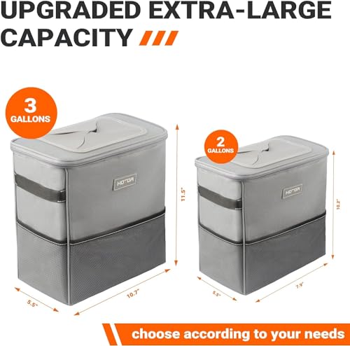 Image of HOTOR Car Trash Can, Leakproof Car Organizer, 3-Gallon, Grey