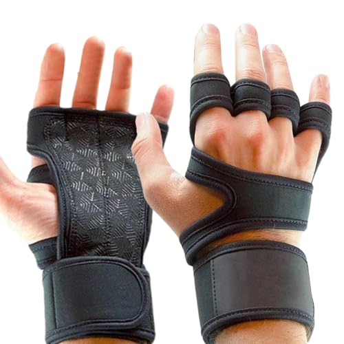 Manoplas de entrenamiento de piel sintética de medio dedo, guantes unisex para levantamiento de pesas, equipo de fitness unisex, muñequeras suaves, protectores de mano para gimnasio, deportes