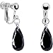 Handcrafted Black Cubic Zirconia Mini Teardrop Clip Earrings