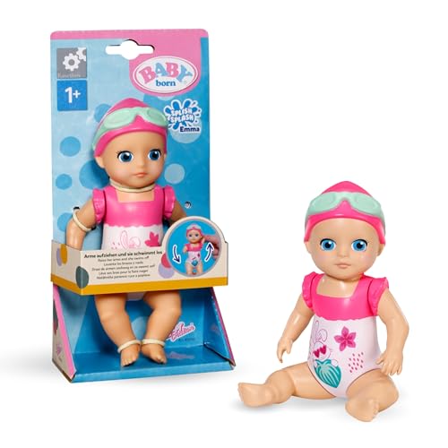 BABY born Splish Splash Bath Toy Emma - Size 15 cm - With mechanical swimming function - Works completely without batteries - Suitable for children from 1 year
