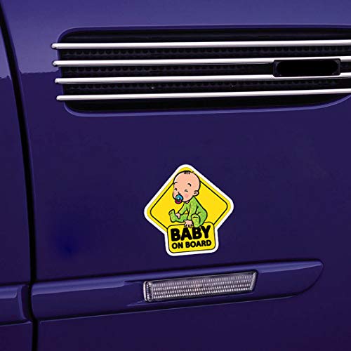 Image of Futaba Cartoon inchBABY ON BOARD inch Car Sticker- Yellow