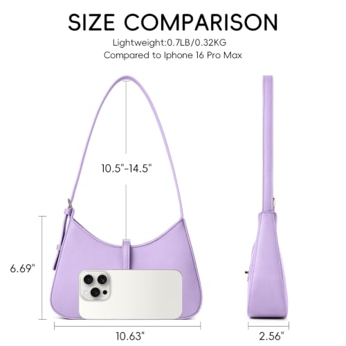 Image of CLUCI Purple Shoulder Bag for Women, Small Vegan Leather Purse