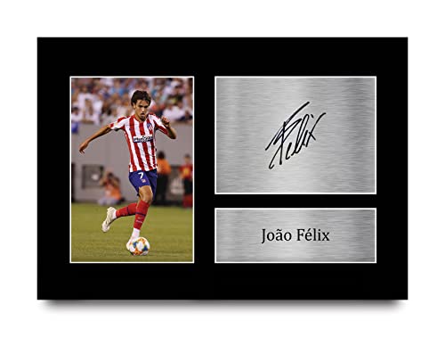 HWC Trading A4 Joao Felix Atletico Madrid Prezenty Drukowane Podpisane Zdjęcie Z Autografem Dla Fanów Piłki Nożnej I Kibiców