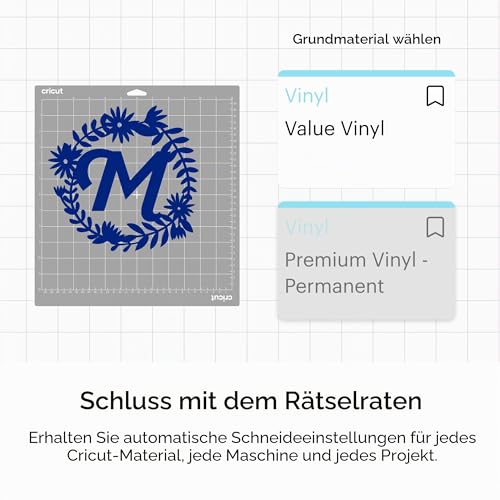 Cricut Vinylfolie für Plotter im Vorteilspack | 50 Blatt | 30,5 cm x 30,5 cm | Selbstklebende, permanente Plotterfolie für alle Cricut Schneidemaschinen | Sortenpaket