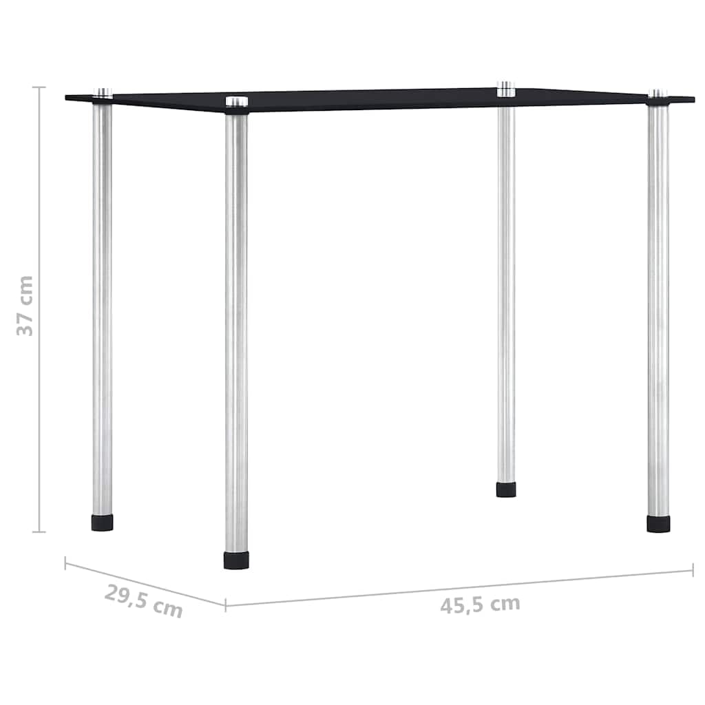 Juego de 3 mesas de cristal templado negro con marco de aluminio, 3 tamaños, mesa auxiliar, mesa de centro para salón, oficina, balcón, apilable, ahorra espacio, moderna solución de