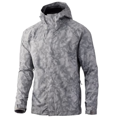 Huk Mens Gunwale Rain | Water & Wind Proof Jacket, Running Lakes - Overcast Grey, X-Large Us #TOP18