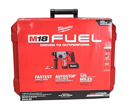 Milwaukee 2912-22 M18 FUEL Brushless Lithium-Ion 1 in. Cordless SDS Plus Rotary Hammer Kit (6 Ah)