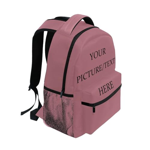 Customizable Backpack Add Your Photo And Text Personalized Large Capacity Schoolbag Book Bags Back To School Gifts(Photo+Text 16.9 * 12 * 5.9 inches)2