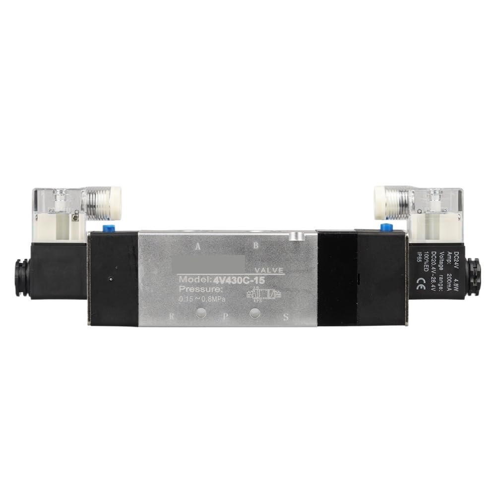 Electroválvula neumática 4V430C-15 de 5/3 vías, doble solenoide, for equipos de automatización(DC12V)