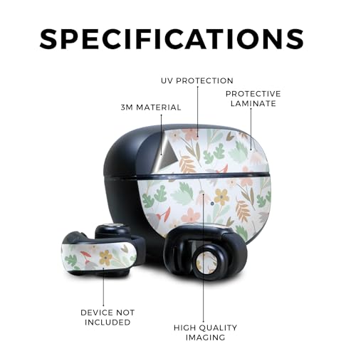 Image of Headphone Skin Compatible with Bose Ultra Open Earbuds - Neutral Flowers - Premium 3M Vinyl Protective Wrap Decal Cover - Easy to Apply | Crafted in The USA by MightySkins