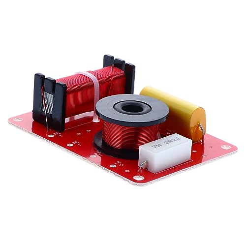 Happyyami Way Frequency Divider Speaker Crossover Filter Acoustic Component for DIY Audio Systems Bass Treble Sound Quality Easy Debugging Control for Car Speakers