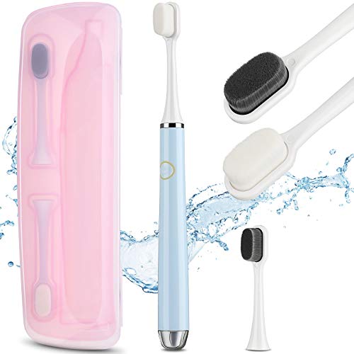 Micro-Nano Toothbrushes Electric Toothbrush for Adults with Timer Extra Soft Bristles Toothbrush with 20,000 Bristles for Fragile Gums, Waterproof, 2 Brush Heads Included