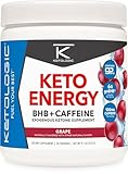 Ketologic BHB KetoEnergy Exogenous Ketones Powder with Caffeine (Grape) (30 Servings)