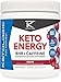 KetoLogic KetoEnergy BHB with Caffeine, Grape | Beta-Hydrobutyrate Salts Ketone Powder Supplement | Supports Low-Carb, Keto Diet & Pre-Workout | 30 Servings