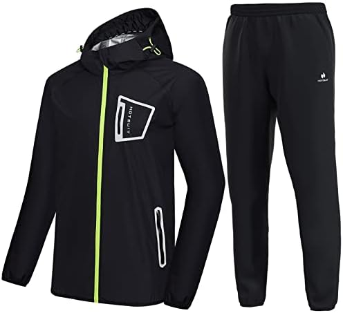 HOTSUIT Sauna Suit Men Anti Rip Boxing Sweat Suits Exercise Workout Jacket, Black, 4XL